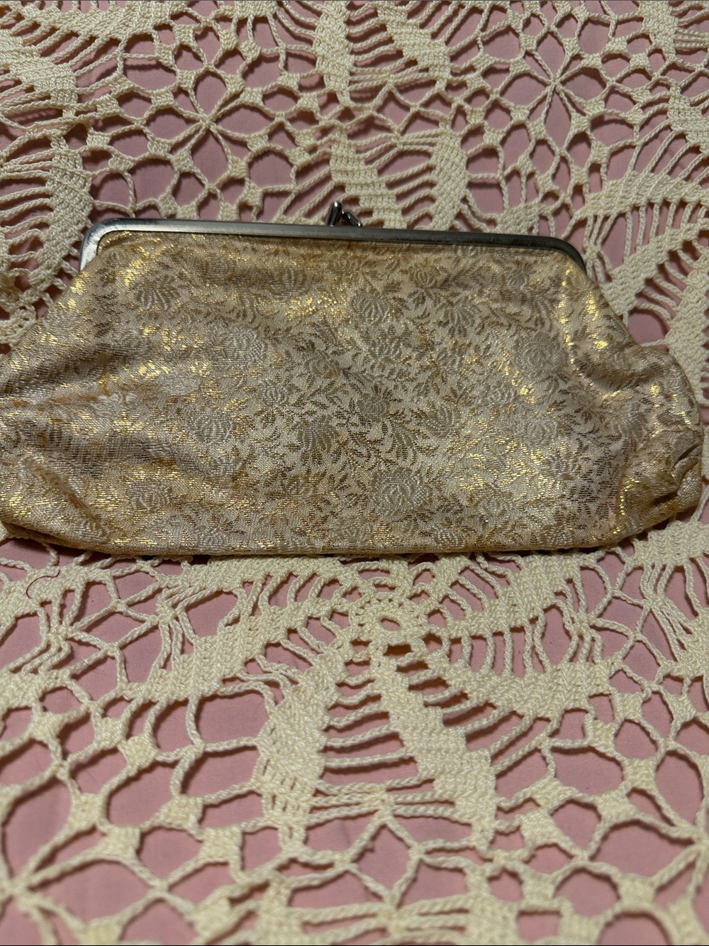 Gold Brocade Women's Clutch Purse